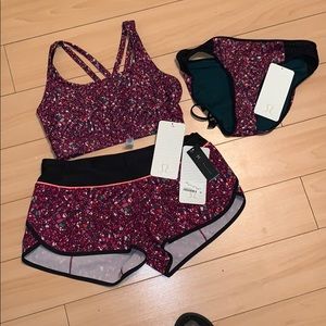 BNWT 3 Pce lulu swim suit size 6 and 8 💗💜